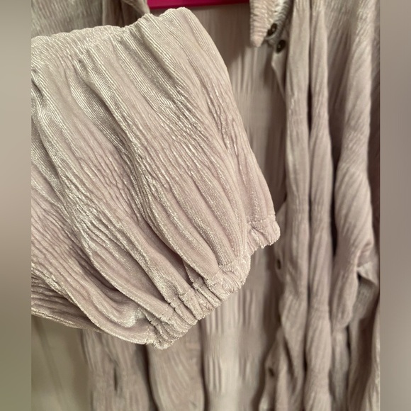 Free People Oversized Velvet Shacket/Blouse SzS - Picture 10 of 13